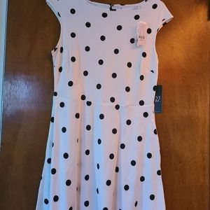White dress with black dots